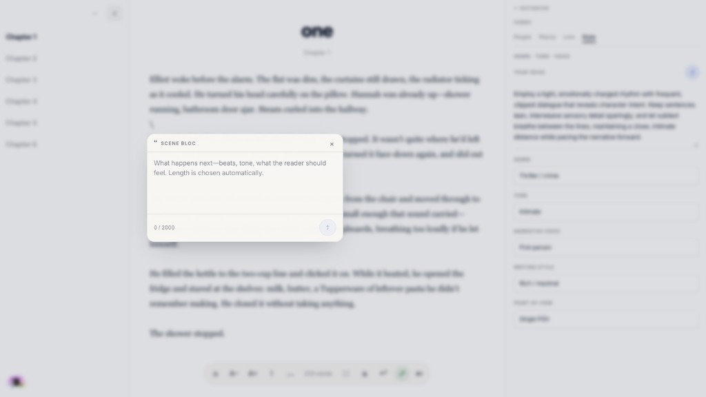 Blocwrite Blocs scene generation with preview